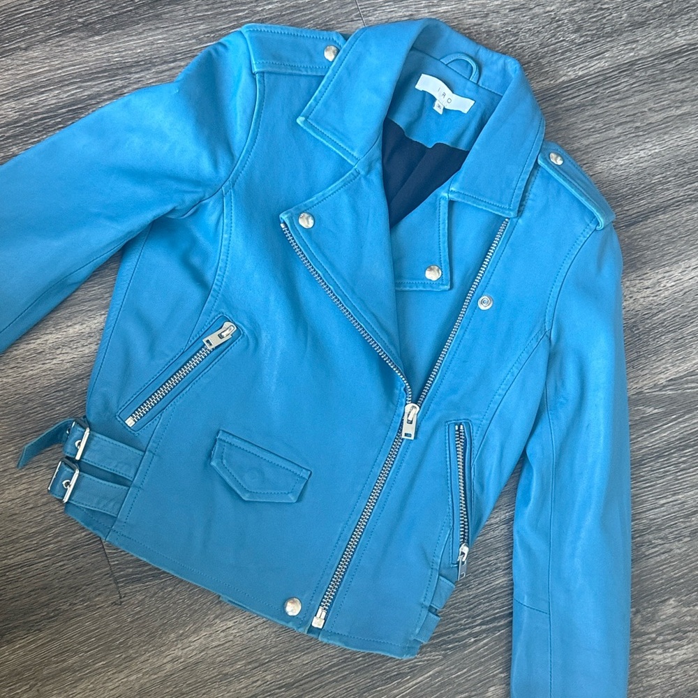 Bright Blue Women's Moto Jacket - Brand: Iro